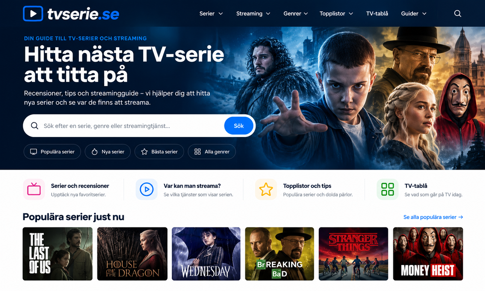 TVserie.se – guide till TV-serier och streaming